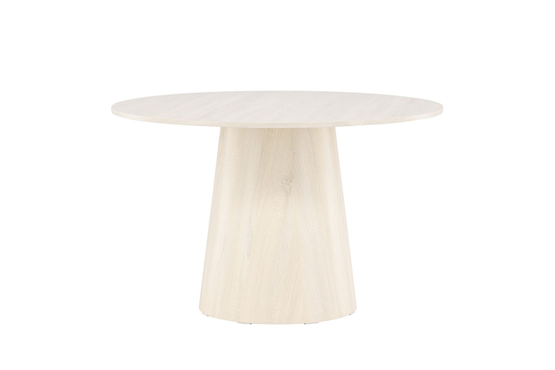 lanzo runt matbord 120 cm - vitvitlaserad / ljus trä