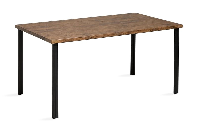 Laredo Rektangulärt Matbord 150 cm i Metall med Valnötsutseende, Mörkbrun
