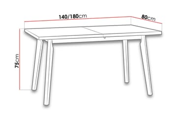 Lavona Utdragbart Rektangulärt Matbord 140 cm i Trä med Ekutseende - Beige - Möbler - Matplats - Matbord & köksbord