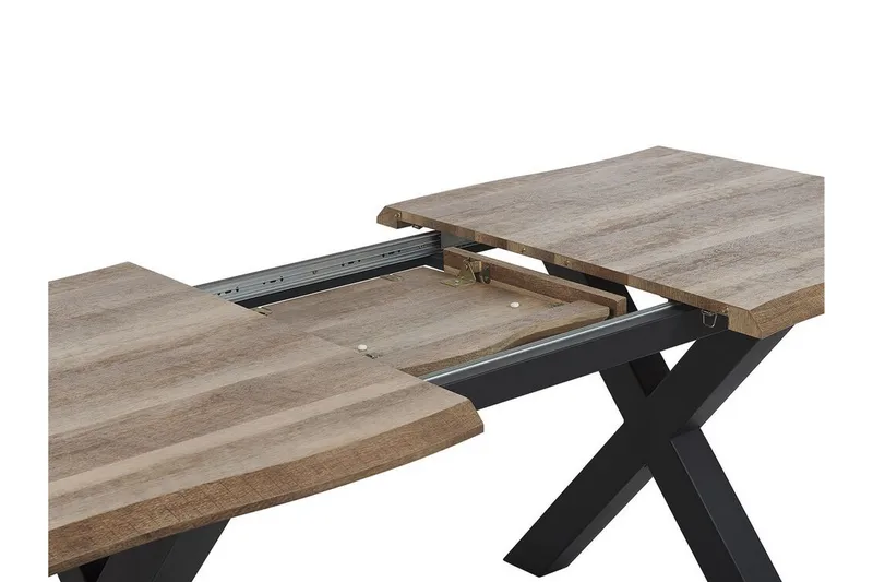 Lawtey Matbord 180 cm Förlängningsbart - Ljus Trä/Svart - Möbler - Matplats - Matbord & köksbord