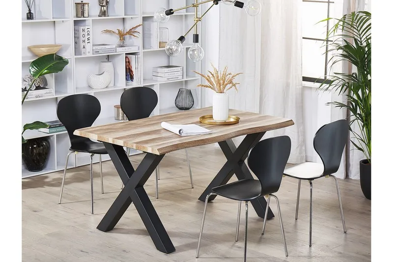 Lawtey Matbord 180 cm Förlängningsbart - Ljus Trä/Svart - Möbler - Matplats - Matbord & köksbord