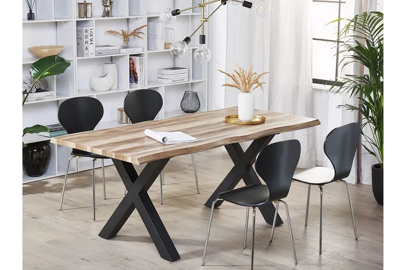 Lawtey Matbord 180 cm Förlängningsbart - Ljus Trä/Svart - Möbler - Matplats - Matbord & köksbord