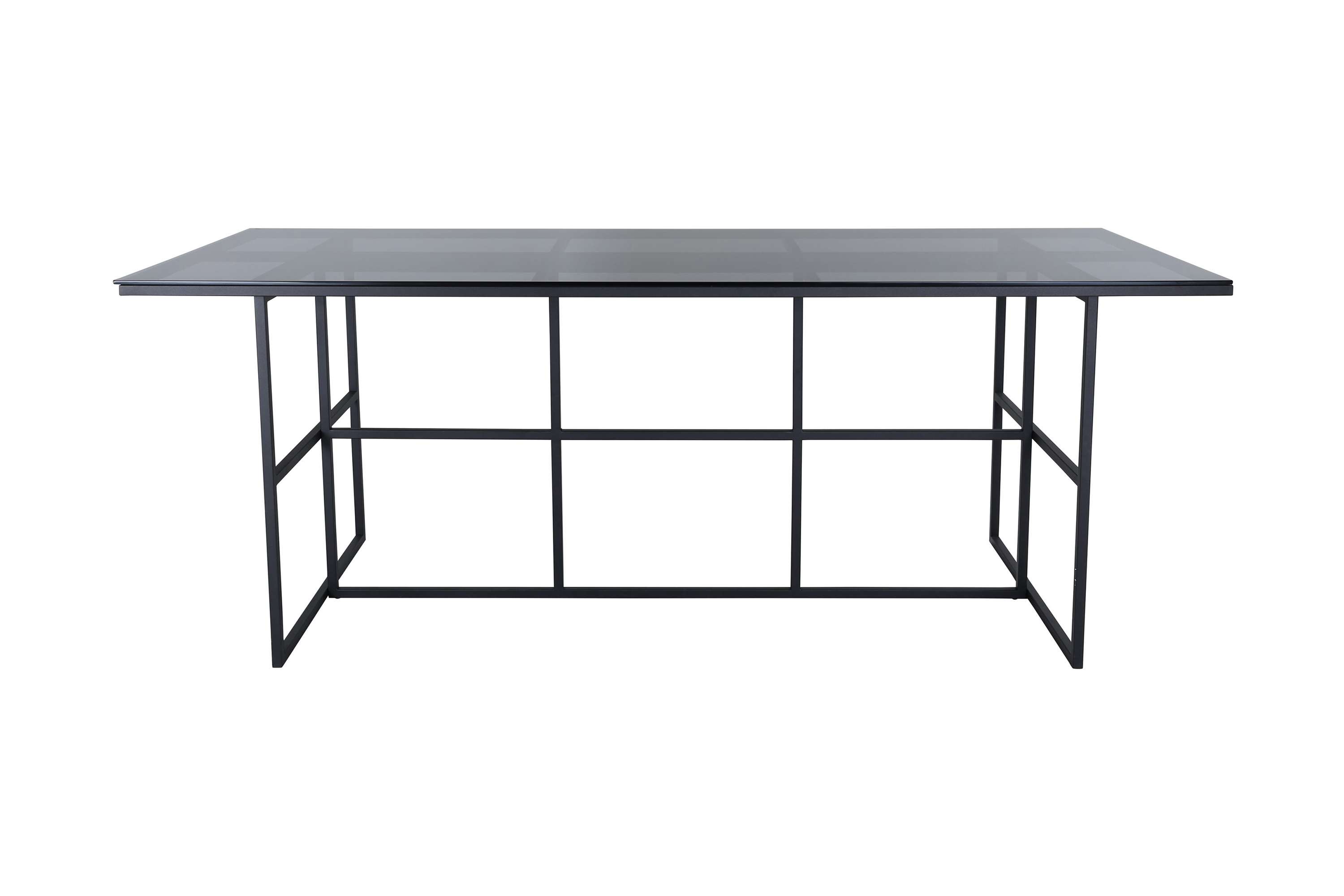 leif matbord 200 cm - glas/svart