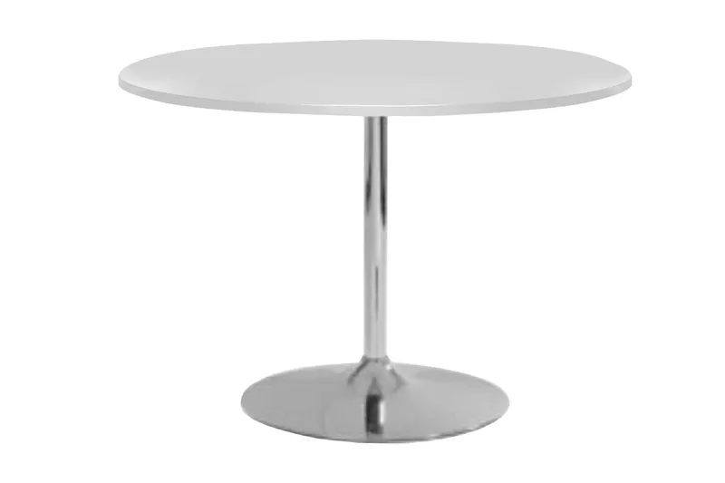 Levente Matbord 110 cm Rund, Vit/Krom