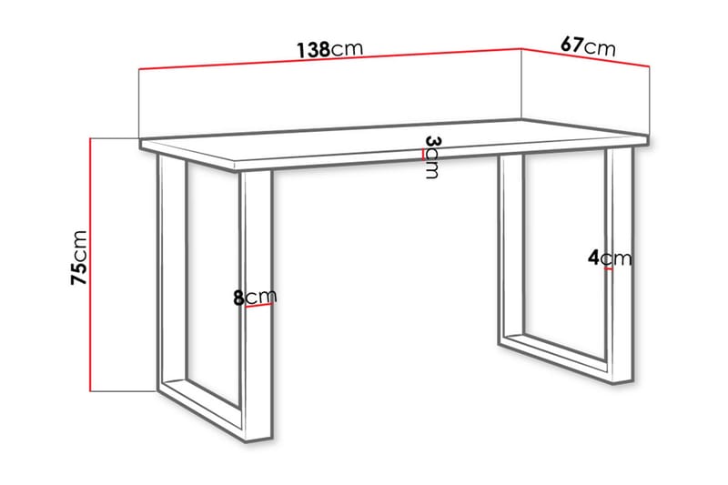 LIGURE Matbord 138 cm Natur/Svart - Möbler - Matplats - Matbord & köksbord