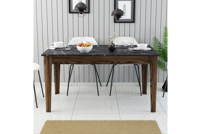 Lissione Matbord 145x88 cm Brun/Svart - Hanah Home - Möbler - Matplats - Matbord & köksbord
