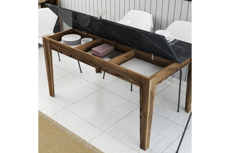 Lissione Matbord 145x88 cm Brun/Svart - Hanah Home - Möbler - Matplats - Matbord & köksbord