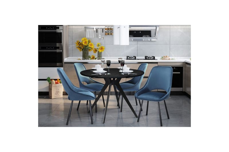 Matbord Loft24 Philip Matbord Rund 110 cm Svart - Möbler - Matplats - Matbord & köksbord