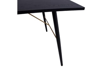 Luxembourg Rektangulärt Matbord 160 cm med Valnöts- och Metallutseende - Koppar|Svart - Möbler - Matplats - Matbord & köksbord