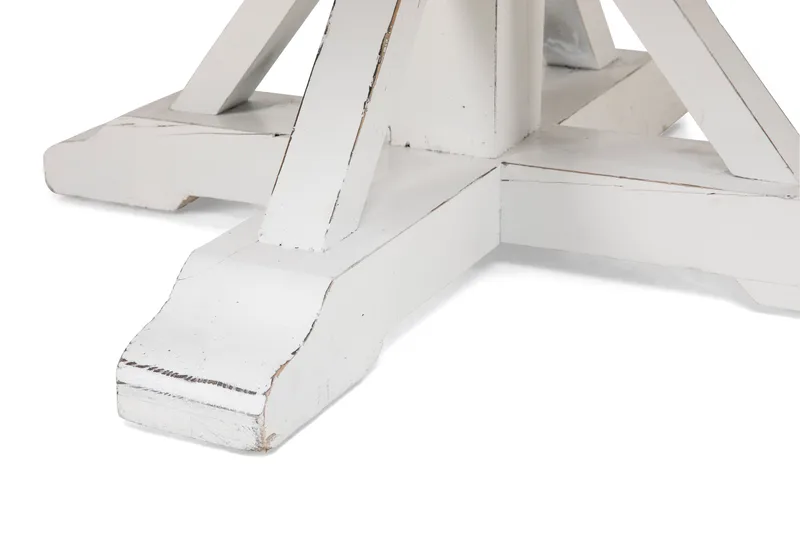 Lyon Runt Matbord 150 cm - Vintage / Natur / Vit / Trä - Möbler - Matplats - Matbord & köksbord