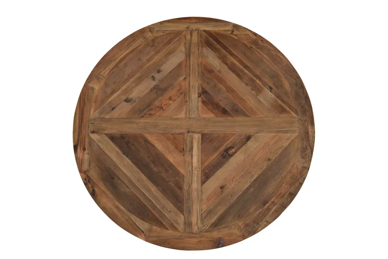 Lyon Runt Matbord 150 cm - Vintage / Natur / Vit / Trä - Möbler - Matplats - Matbord & köksbord