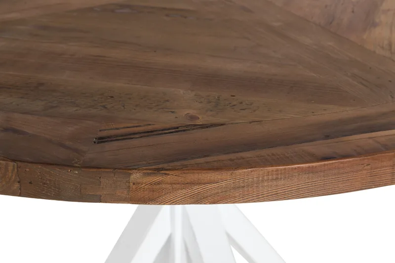 Lyon Vintage Matbord 120 cm Rund - Natur/Vit - Möbler - Matplats - Matbord & köksbord