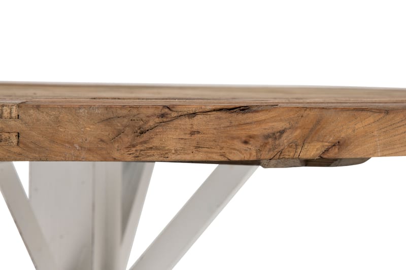 Lyon Vintage Runt Matbord 150 cm i Återvunnen Furu för 6 personer - Brun|Vit - Möbler - Matplats - Matbord & köksbord