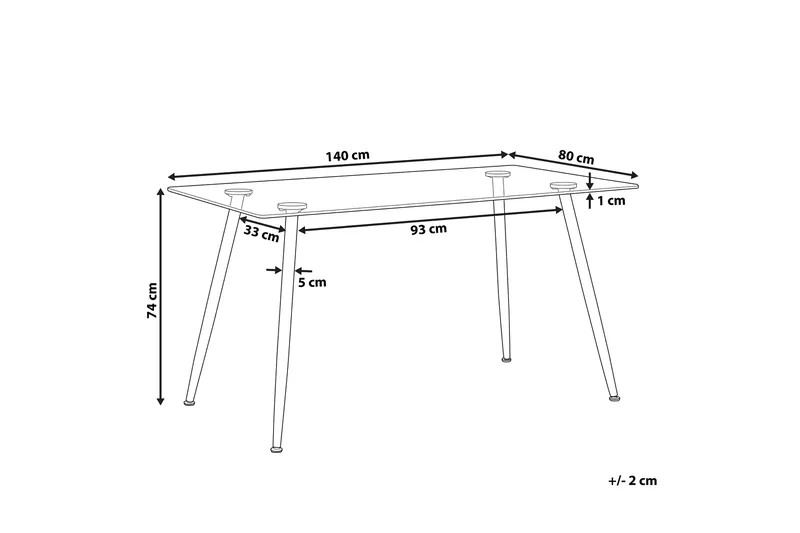 Maceys Matbord 140 cm - Glas/Svart - Möbler - Matplats - Matbord & köksbord