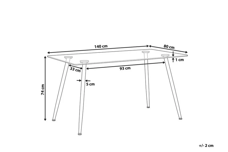 Maceys Matbord 140 cm - Glas/Svart - Möbler - Matplats - Matbord & köksbord