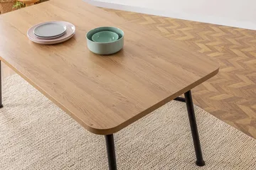 Makwana Rektangulärt Matbord 160 cm i Trä med Metallben - Natural - Möbler - Matplats - Matbord & köksbord
