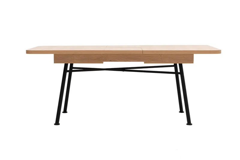 Makwana Utdragbart Rektangulärt Matbord 160 cm i Trä med Metallben - Natural - Möbler - Matplats - Matbord & köksbord