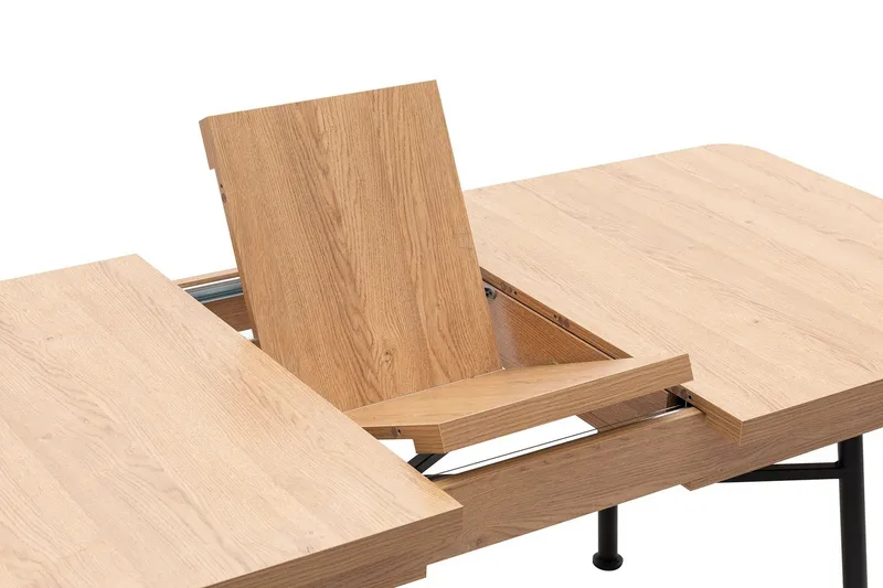Makwana Utdragbart Rektangulärt Matbord 160 cm i Trä med Metallben - Natural - Möbler - Matplats - Matbord & köksbord