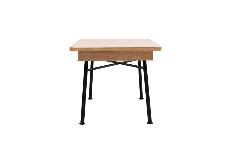 Makwana Utdragbart Rektangulärt Matbord 160 cm i Trä med Metallben - Natural - Möbler - Matplats - Matbord & köksbord