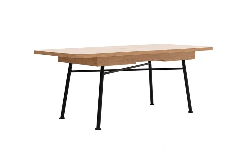 Makwana Utdragbart Rektangulärt Matbord 160 cm i Trä med Metallben - Natural - Möbler - Matplats - Matbord & köksbord