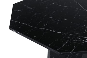 Marbs Oktagonalt Matbord 110 cm i Trä med Marmorutseende - Svart - Möbler - Matplats - Matbord & köksbord