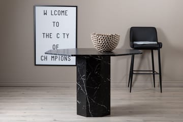 Marbs Oktagonalt Matbord 110 cm i Trä med Marmorutseende - Svart - Möbler - Matplats - Matbord & köksbord