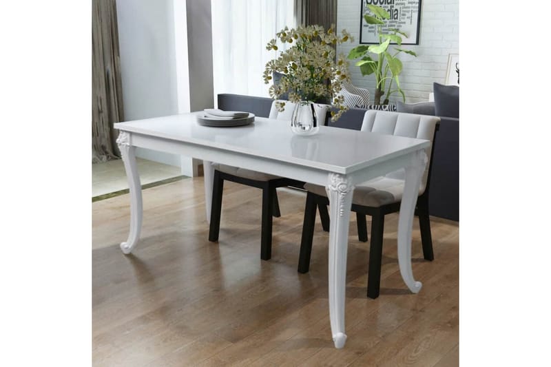 Matbord 116x66x76 cm vit högglans - Vit - Möbler - Matplats - Matbord & köksbord