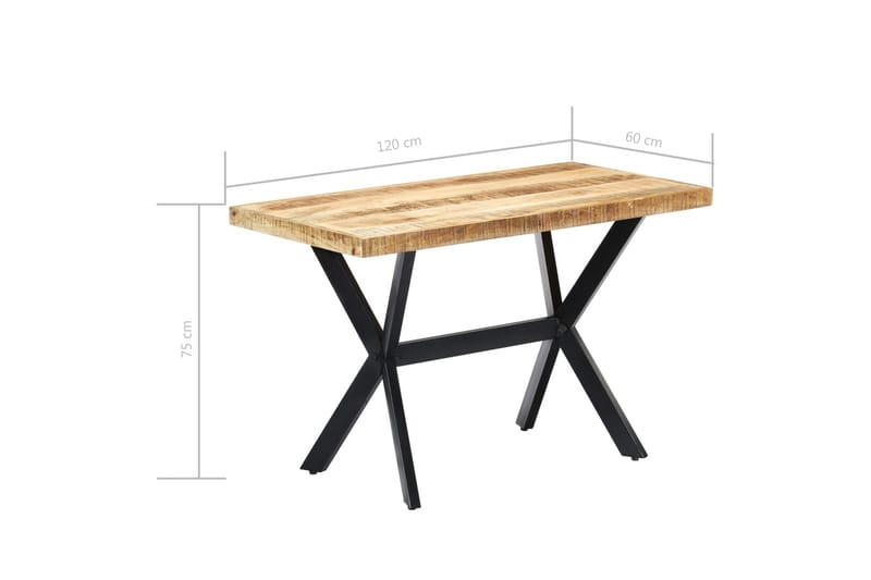 Matbord 120x60x75 cm massivt grovt mangoträ - Brun - Möbler - Matplats - Matbord & köksbord