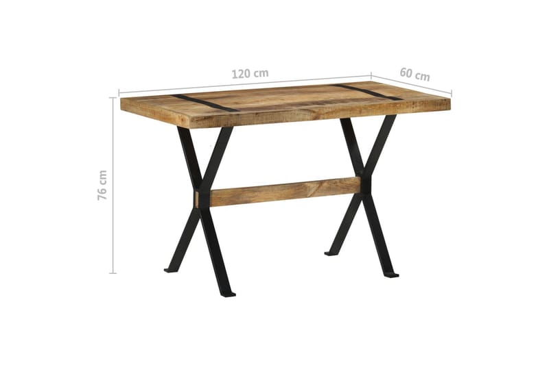 Matbord 120x60x76 cm grovt mangoträ - Brun - Möbler - Matplats - Matbord & köksbord