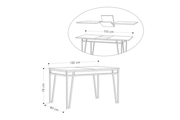 Matbord 132 cm - Antracit - Möbler - Matplats - Matbord & köksbord