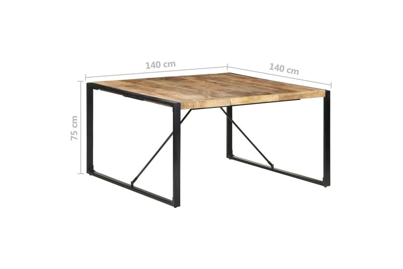 Matbord 140x140x75 cm grovt mangoträ - Brun - Möbler - Matplats - Matbord & köksbord