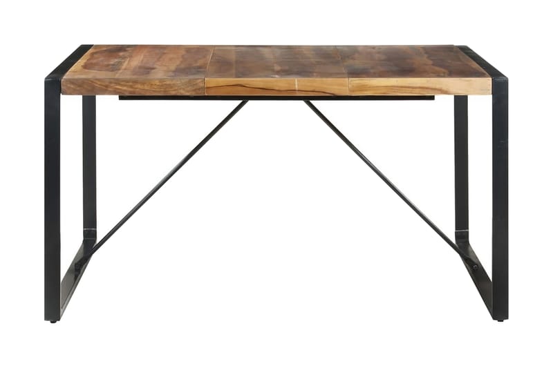Matbord 140x140x75 cm massivt trä med sheshamfinish - Brun - Möbler - Matplats - Matbord & köksbord