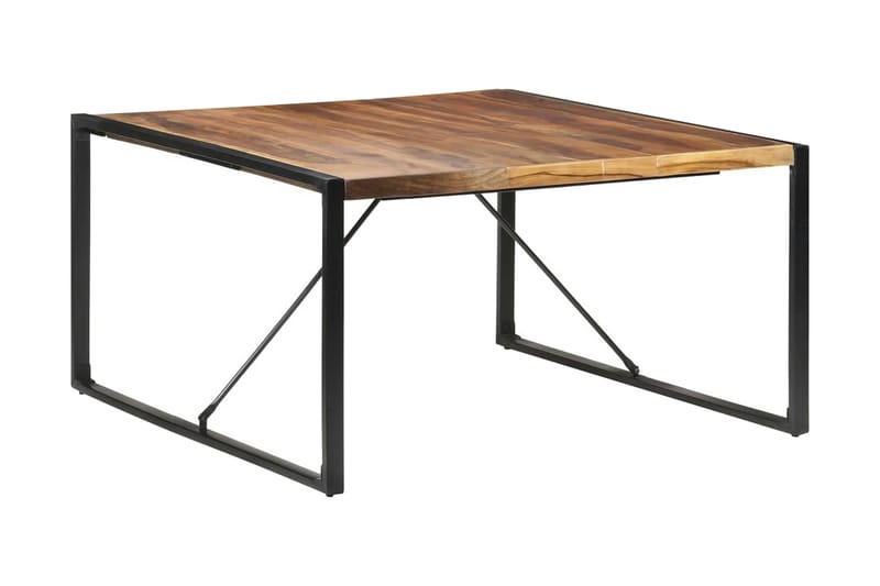 Matbord 140x140x75 cm massivt trä med sheshamfinish - Brun - Möbler - Matplats - Matbord & köksbord