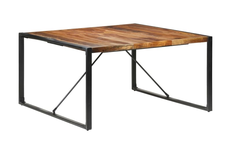 Matbord 140x140x75 cm massivt trä med sheshamfinish - Brun - Möbler - Matplats - Matbord & köksbord