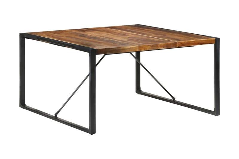Matbord 140x140x75 cm massivt trä med sheshamfinish - Brun - Möbler - Matplats - Matbord & köksbord
