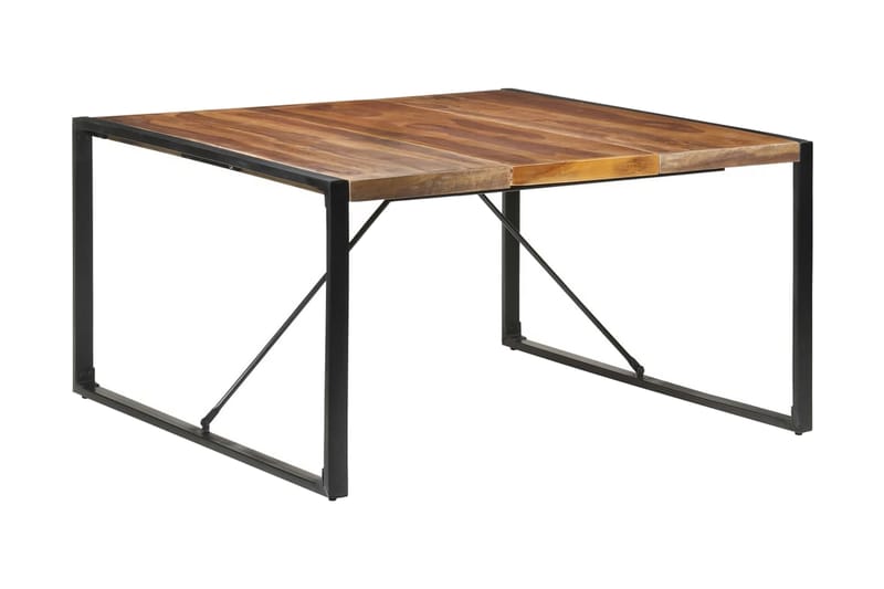 Matbord 140x140x75 cm massivt trä med sheshamfinish - Brun - Möbler - Matplats - Matbord & köksbord
