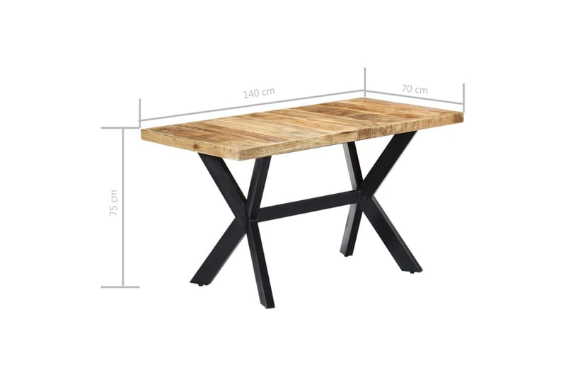 Matbord 140x70x75 cm massivt grovt mangoträ - Brun - Möbler - Matplats - Matbord & köksbord