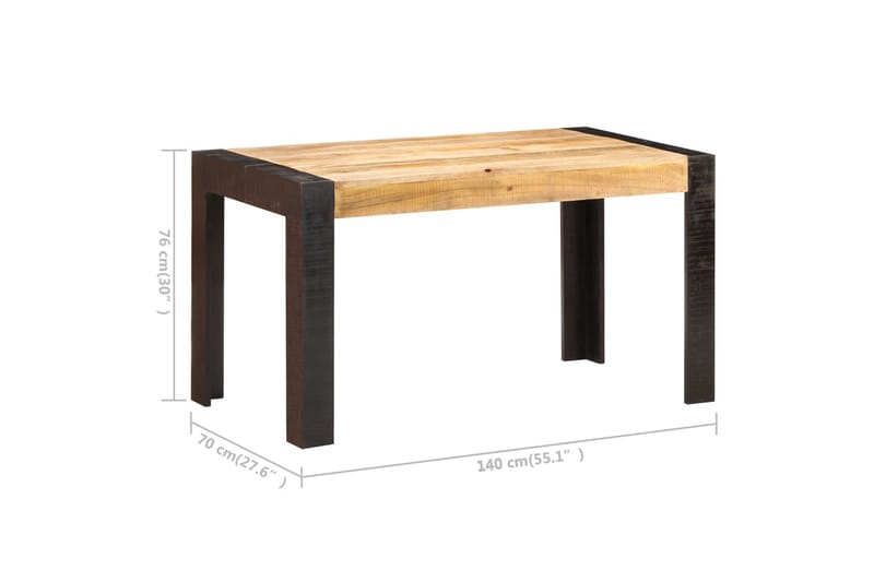 Matbord 140x70x76 cm massivt grovt mangoträ - Brun - Möbler - Matplats - Matbord & köksbord
