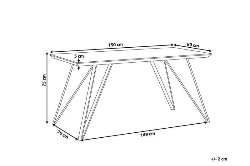 Matbord 150 x 80 cm marmor effekt/svart MOLDEN - Vit - Bord - Matbord & köksbord