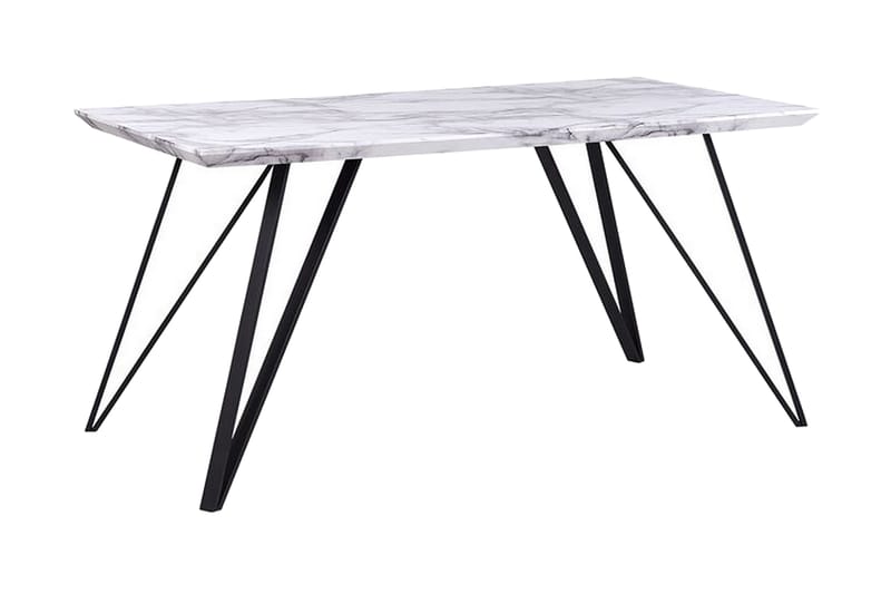 Matbord 150 x 80 cm marmor effekt/svart MOLDEN - Vit - Bord - Matbord & köksbord