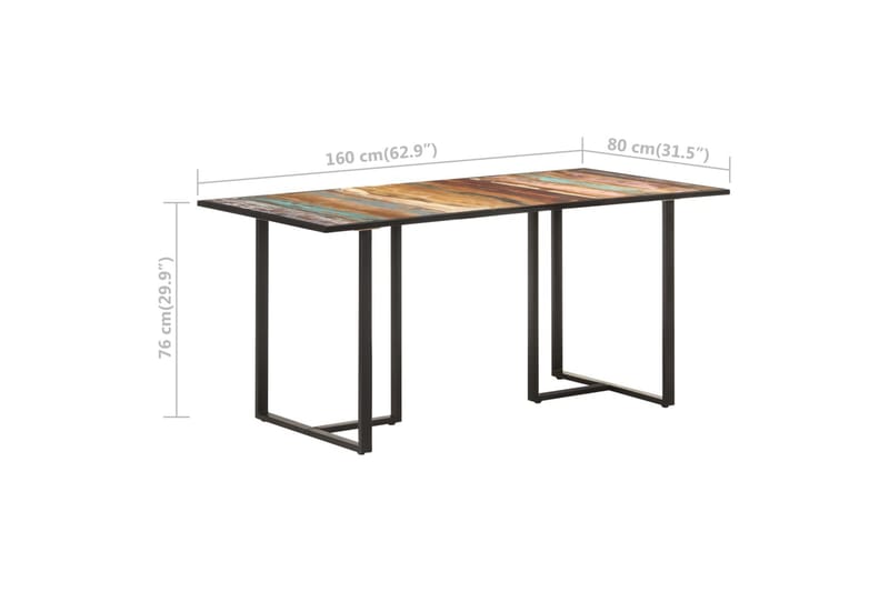 Matbord 160 cm massivt återvunnet trä - Brun - Bord - Matbord & köksbord