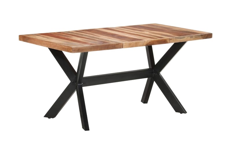Matbord 160x80x75 cm massivt trä med sheshamfinish - Brun - Möbler - Matplats - Matbord & köksbord