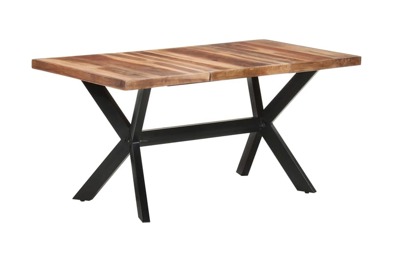 Matbord 160x80x75 cm massivt trä med sheshamfinish - Brun - Möbler - Matplats - Matbord & köksbord