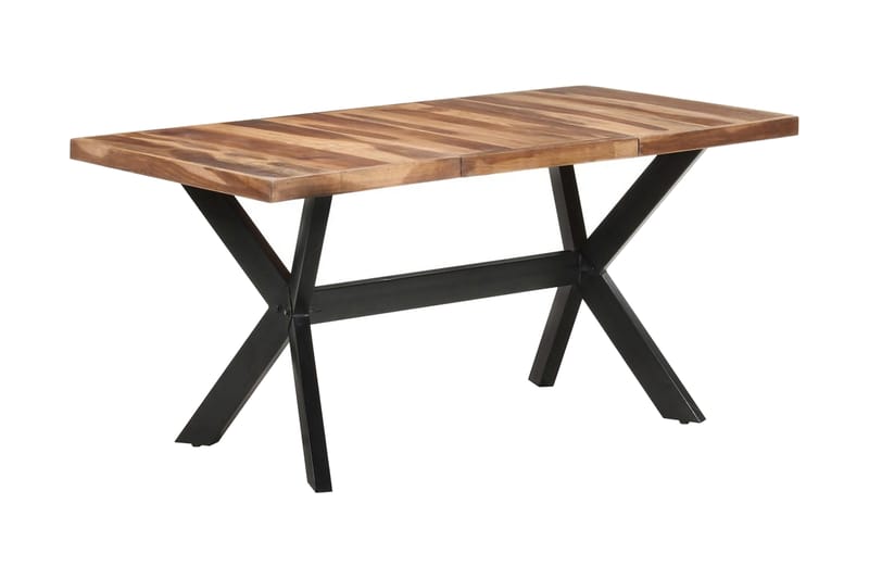 Matbord 160x80x75 cm massivt trä med sheshamfinish - Brun - Möbler - Matplats - Matbord & köksbord