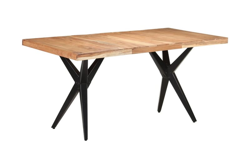 Matbord 160x80x76 cm massivt akaciaträ - Svart - Möbler - Matplats - Matbord & köksbord