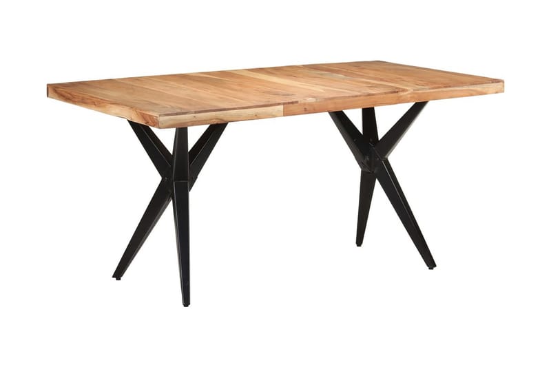 Matbord 160x80x76 cm massivt akaciaträ - Svart - Möbler - Matplats - Matbord & köksbord