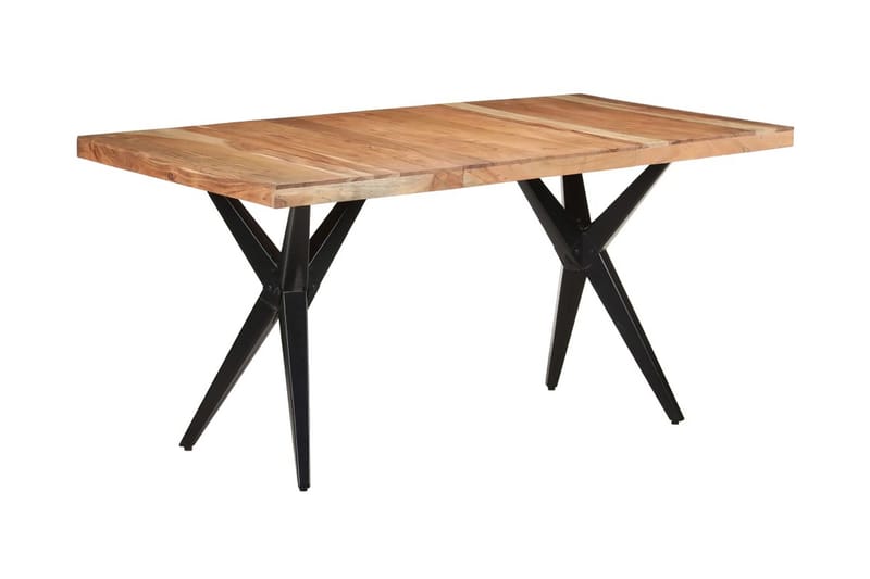 Matbord 160x80x76 cm massivt akaciaträ - Svart - Möbler - Matplats - Matbord & köksbord