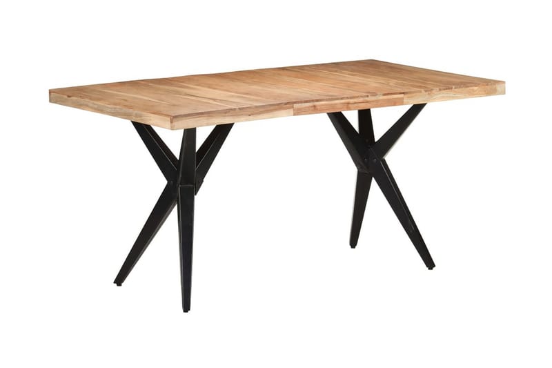 Matbord 160x80x76 cm massivt akaciaträ - Svart - Möbler - Matplats - Matbord & köksbord