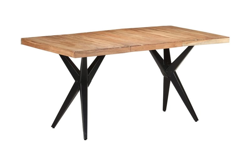 Matbord 160x80x76 cm massivt akaciaträ - Svart - Möbler - Matplats - Matbord & köksbord