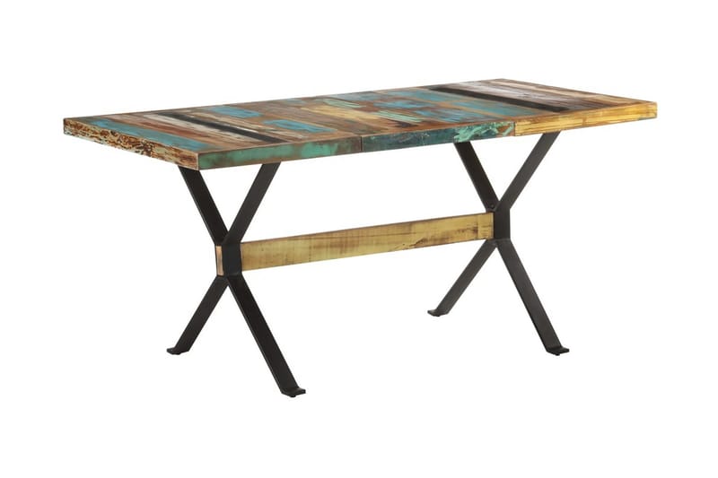 Matbord 160x80x76 cm massivt återvunnet trä - Flerfärgad - Möbler - Matplats - Matbord & köksbord